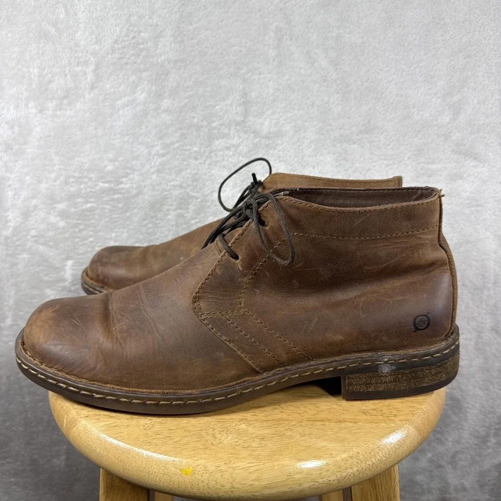 Born Shoes Chukka Boots Mens 13 Brown Leather Lace Up Ankle Casual Style H32708
